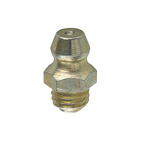 Steel Short Grease Fitting, 9/16 Length, Male (1/4-28), 1/Card