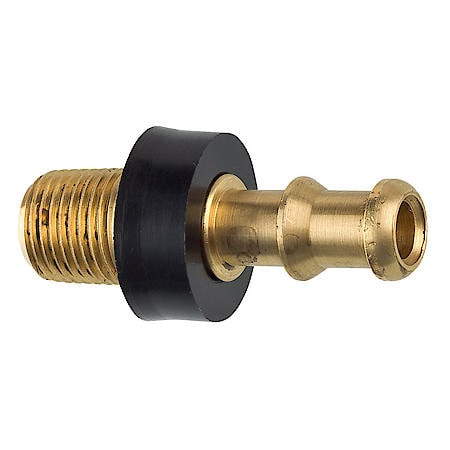 Brass Push-On Hose Fitting, 1/4 Hose, Male (1/8-27 Npt), 1/Card