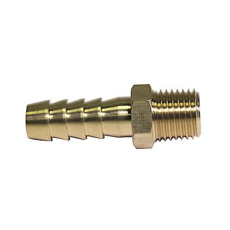 Brass Fuel Connector, 3/8 Hose, Male (1/4-18 Npt), 1/Card