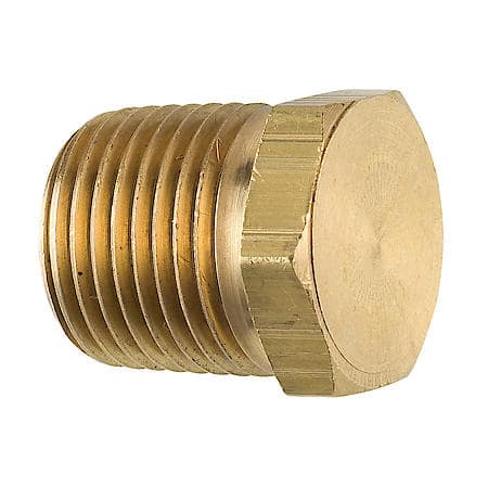 Brass Hex Plug, Male (1/2-14 Npt), 1/Card