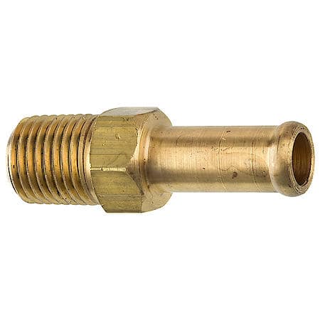 Brass Rigid Male Hose Clamp Fitting, 3/8 Hose, Male (1/4 NPT), 1/card