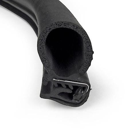 Large Side Bulb Weatherstrip Steel Core, 1-3/8 in. x 3/4 in. 100 ft, Black