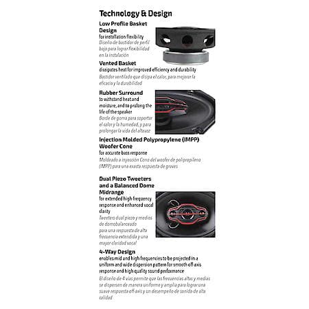 4-Way 4"X6" Speakers With 100 Watts Max And 25 Watts Continuous Power Handling