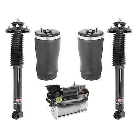 Rear Left/Right Air Ride Suspension Air Spring Bags; Gas Shocks with Top Mount