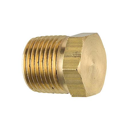 Brass Hex Plug, Male (3/8-18 Npt), 1/Card