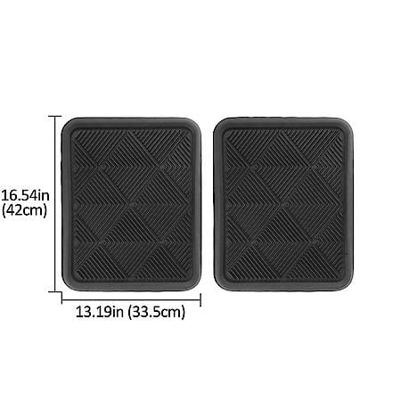 Car and SUV Rear Floor Mat, Black Rubber, All-Season, Universal, 2 Piece
