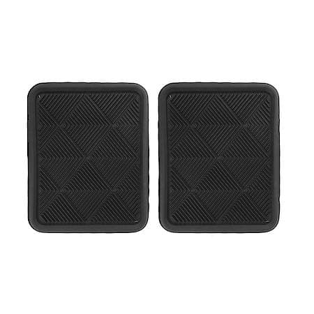 Car and SUV Rear Floor Mat, Black Rubber, All-Season, Universal, 2 Piece