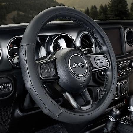 Alpena Black Leather Truck and SUV Steering Wheel Cover