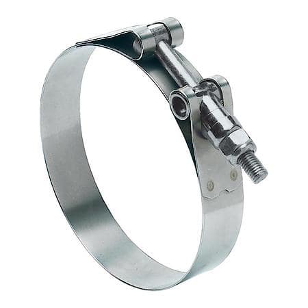 Size 32 T-Bolt Hose Clamp - 1.875" to 2.125" Stainless Steel Band, T-Bolt Clamp w/Zinc Bolt
