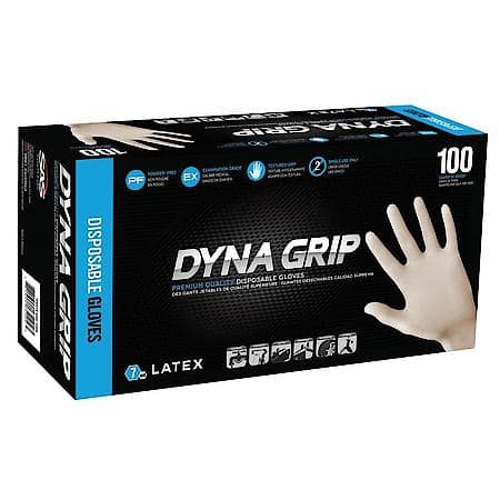 Dyna Grip Powder-Free Exam Grade Latex Gloves - L