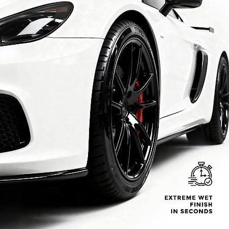 The Ultimate Wet Tire Shine : Safe to use on tires, plastic, vinyl, bumpers and more.