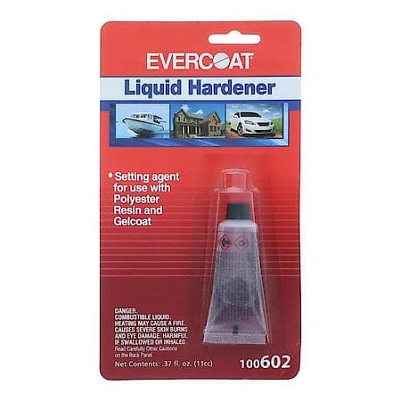 Liquid Hardener - Use with fiberglass resins - Plastic squeeze tube has graduated measure for mixing convenience