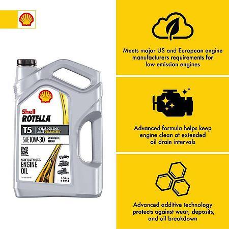 T5 10W-30 Synthetic Blend Diesel Engine Oil, Boosts Fuel Economy, 1 Gallon