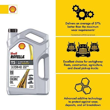 T5 15W-40 Synthetic Blend Diesel Engine Oil, Protects Against Wear, 1 Gallon