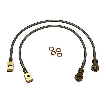 Braided Stainless Steel Hose, Use With 3 Inch To 4 Inch Lift, Set Of 2