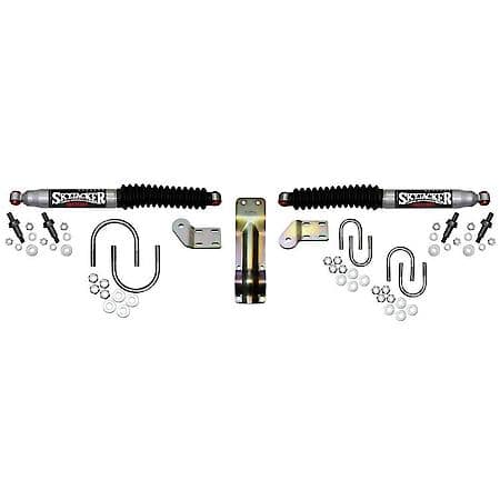 Dual, Silver With Black Boot, With Brackets, Set Of 2