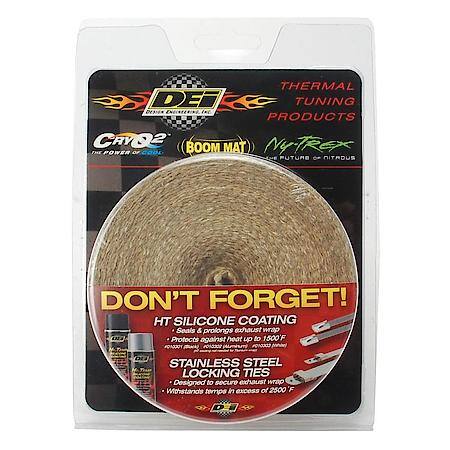 Tan Glass Fiber Exhaust Wrap, 2 Inches X 25 Feet, Handles 1200 Deg. Direct