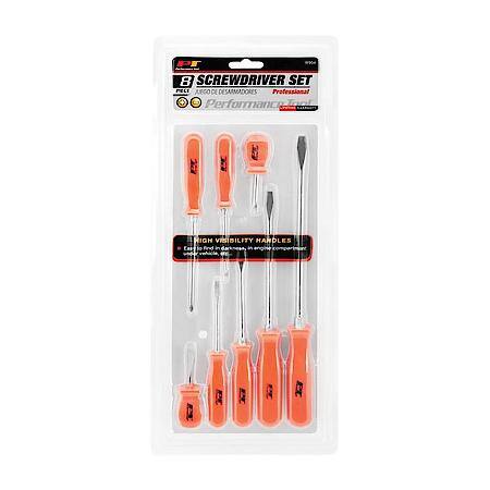 Phillips & Slotted Screwdriver Set, Orange8 Pc