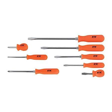 Phillips & Slotted Screwdriver Set, Orange8 Pc