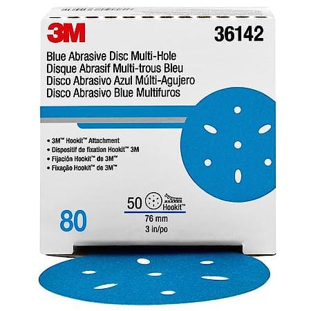 Hookit Blue Abrasive Disc Multi-hole, 3 in, 80 (Sold by each)