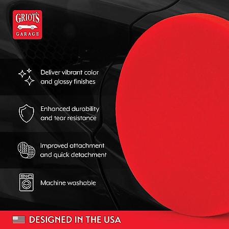 6.5" Red Foam Waxing Pad : Precise Even Application of Waxes & Sealants, 6.5" Pad