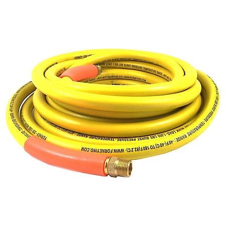 Air Hose, Yellow, Rubber, 3/8 in. x 25 ft.
