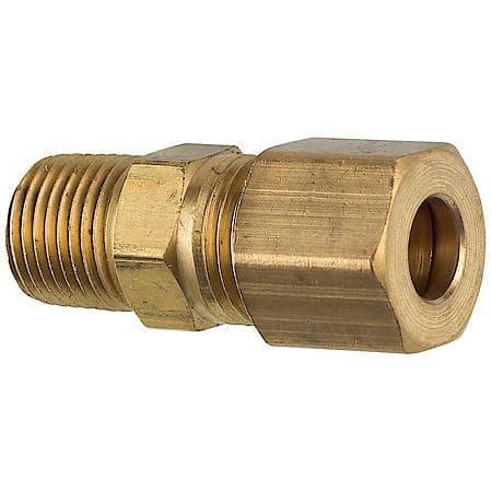 Brass Compression Connector, 1/4 Tube, Male (1/8-27 Npt), 1/Bag