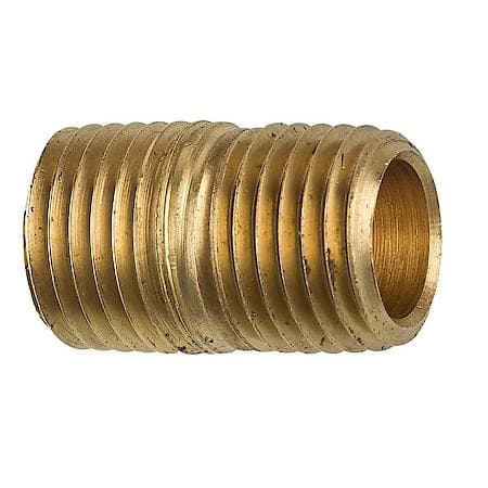 Brass Close Nipple, 7/8 Length, Male (1/4-18 Npt), 1/Bag