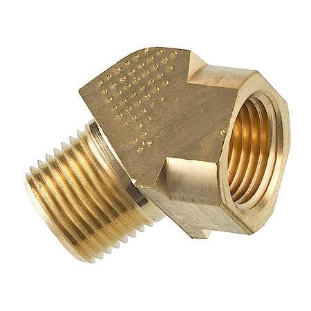 Brass 45 Degree Street Elbow, Male (3/8-18 Npt), Female (3/8-18 Npt), 1/Bag
