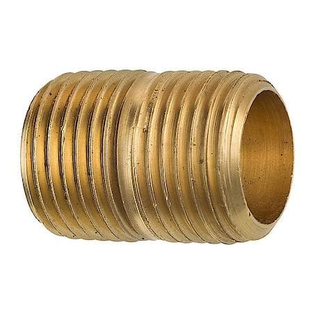 Brass Close Nipple, 1-1/8 Length, Male (1/2-14 Npt), 1/Bag
