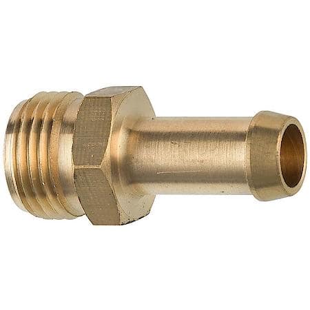 Brass Fuel Connector, 3/8 Hose, Male (5/8-18 Inverted), 1/Bag