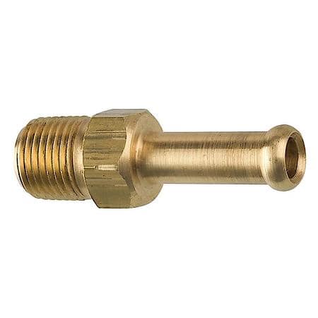 Brass Rigid Male Hose Clamp, 1/4 Hose, Male (1/8-27 Npt), 1/Bag