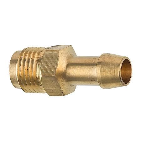 Brass Fuel Connector, 5/16 Hose, Male (1/2-20 Inverted), 1/Bag