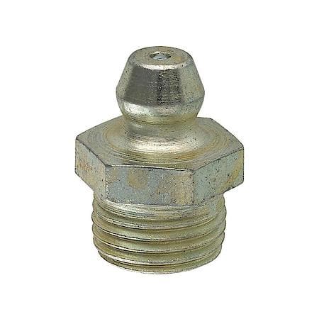 Steel Straight Grease Fitting, 43/64 Length, Male (1/8-27 Npt), 1/Bag