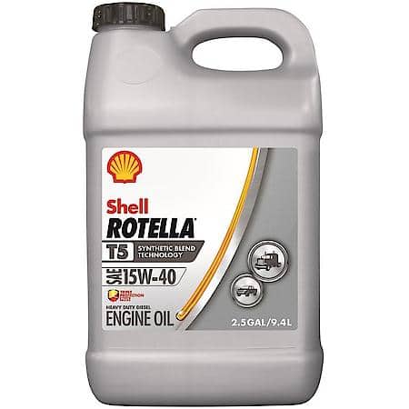 T5 15W-40 Synthetic Blend Diesel Engine Oil, Protects Against Wear, 2.5 Gallon