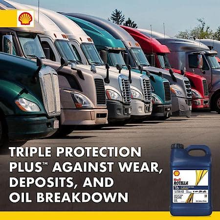 T6 5W-40 Full Synthetic Diesel Engine Oil, Enhances Fuel Economy, 2.5 Gallon