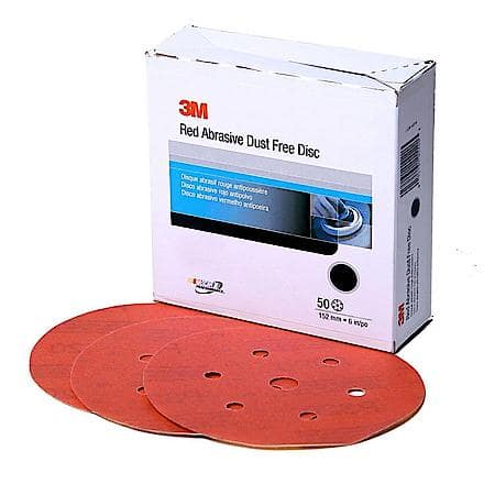 3M Red Abrasive Hookit Disc D/F, 01138, 6 in, P500 (Sold by each)