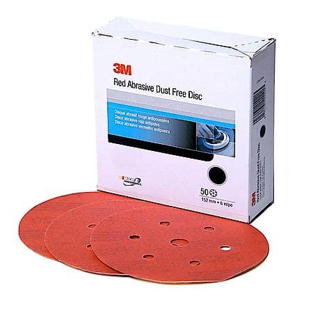 3M Red Abrasive Hookit Disc D/F, 01147, 6 in, P80D (Sold by each)