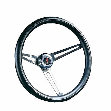 15"Dia, 3 Spoke, Black Foam Cushion Grip, Brushed Ss Spokes