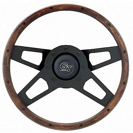 13.5"Dia, 4 Matte Black Powder Coated Steel Dual-Plane Spokes, 8 Bolt