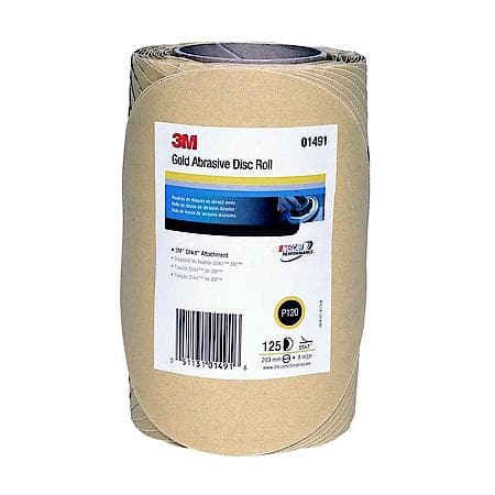 3M Stikit Gold Disc Roll, 01491, 8 in, P120A (Sold by each)