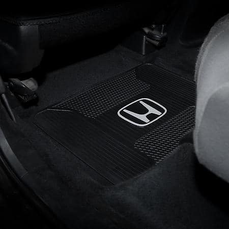 Honda Elite Utility Mat: Black with White Logo, Rubber, Durable, Universal, 1 Pack