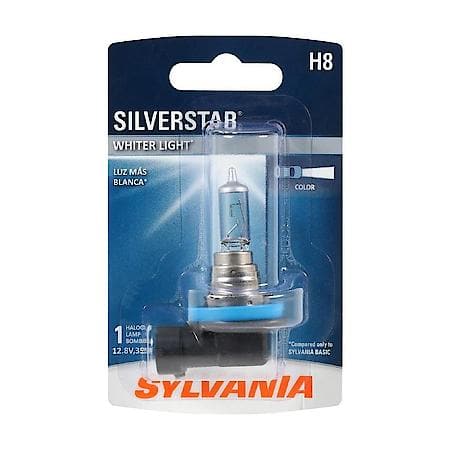 H8 SilverStar Halogen Headlight Bulb, Brighter Downroad and Whiter Light, 1 Pack