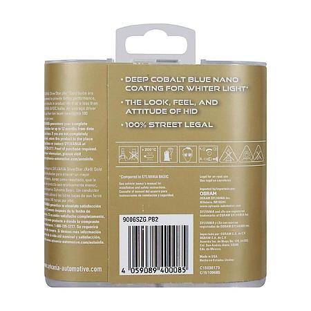 9006 SilverStar zXe Gold Halogen Headlight Bulb, High End White Light, 2 Pack