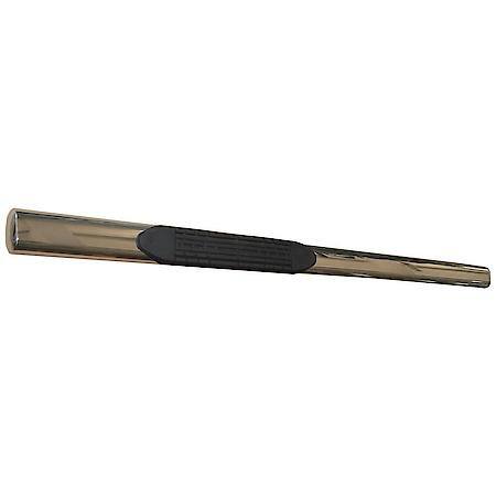 With Step Pads, 4 Inch Oval Straight, Polished, Ss, Rocker Panel Mount