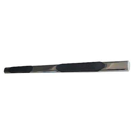With Step Pads, 4 Inch Oval Straight, Polished, Ss, Rocker Panel Mount