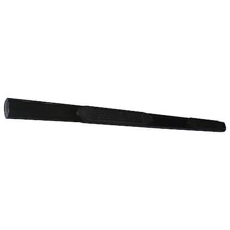 With Step Pads, 4 Inch Oval Straight, Black, Mild Steel, Rocker Panel Mount