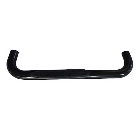 With Step Pads, 3" Round Bent 60Deg, Powder Coated, Black, Steel