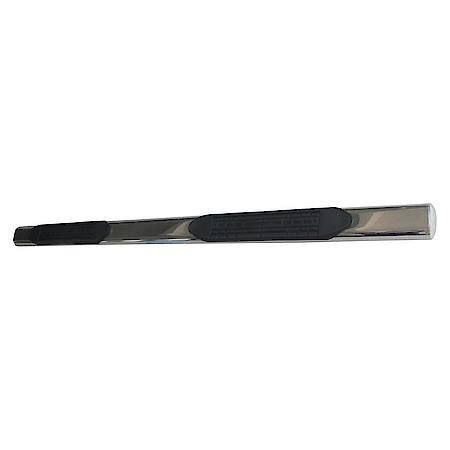 Nerf Bars, 4 Inch Oval Straight, Polished, Stainless Steel, Body/Frame Mount, Crew Cab