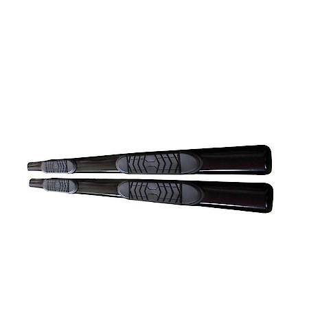 With Step Pads, 5" Oval Straight, Powder Coated, Black, Steel
